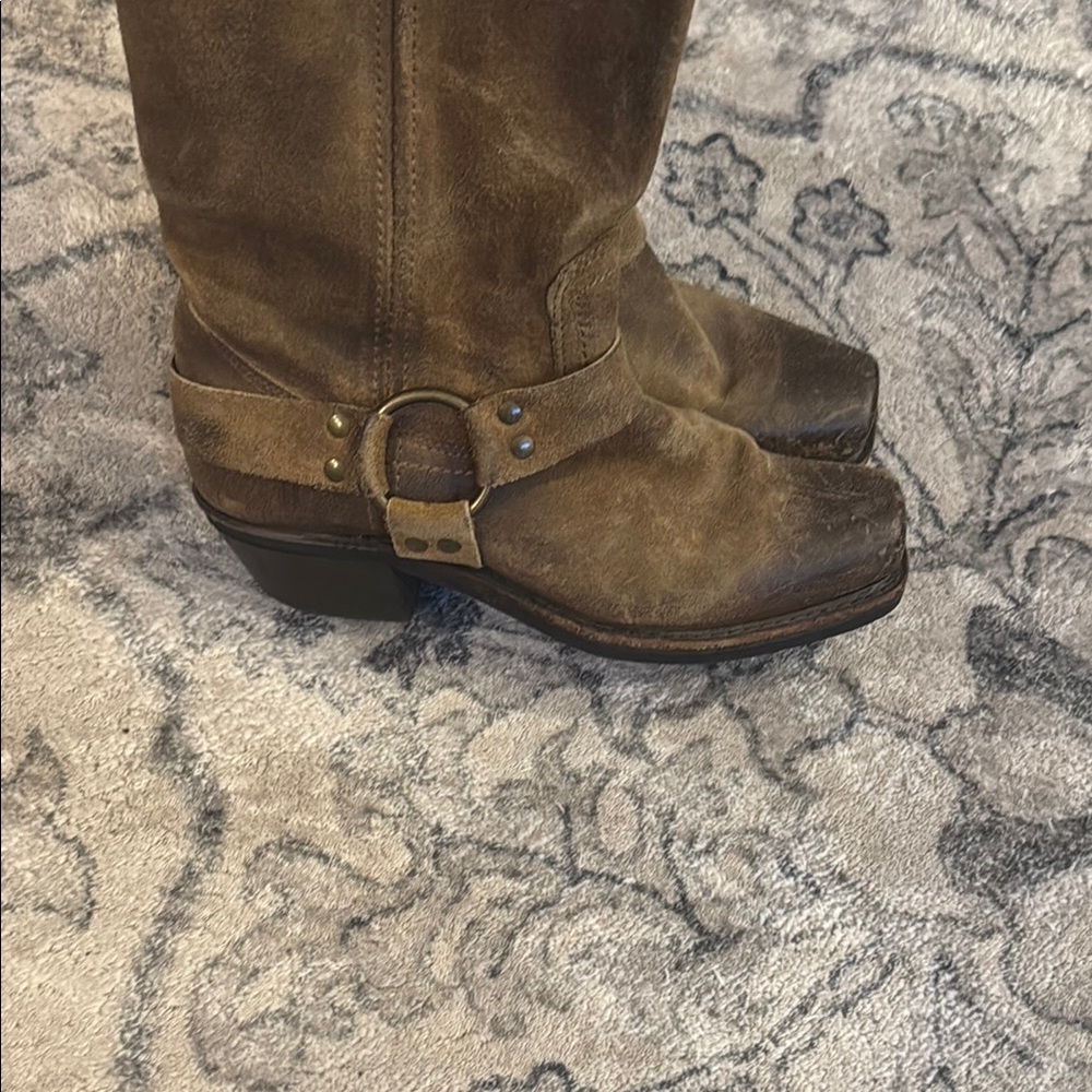 Frye Brown Leather Harness Boots - Picture 9 of 9